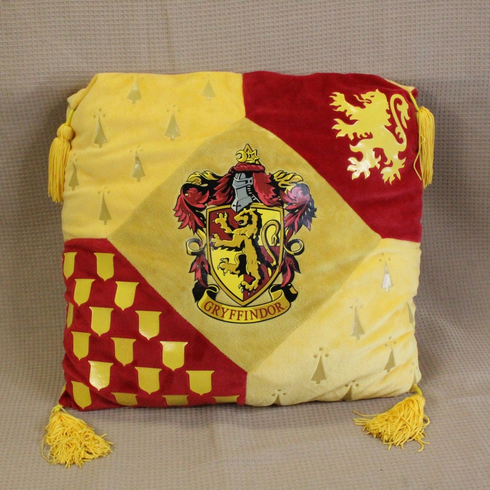Harry Potter Gryffindor Crest Plush Throw Pillow 17in Red Gold Dark Academia Y2K